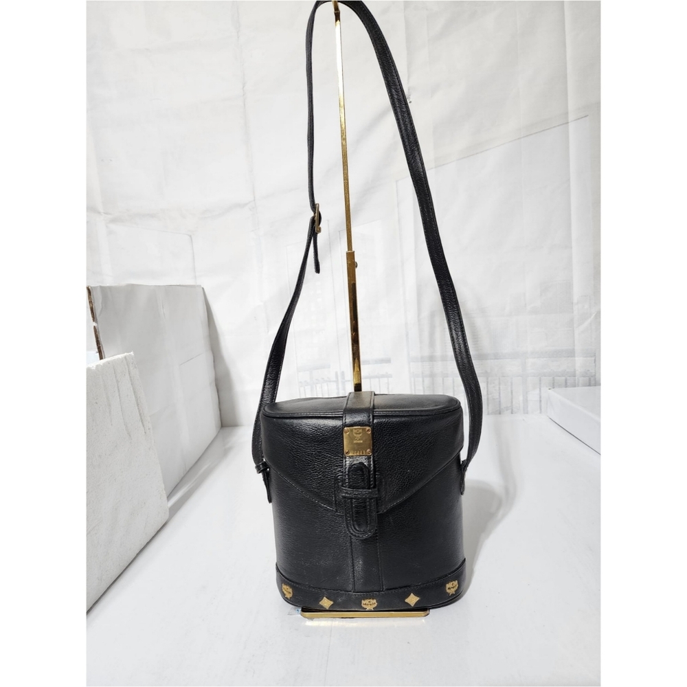 MCM Vintage Studded Bucket Bag Black